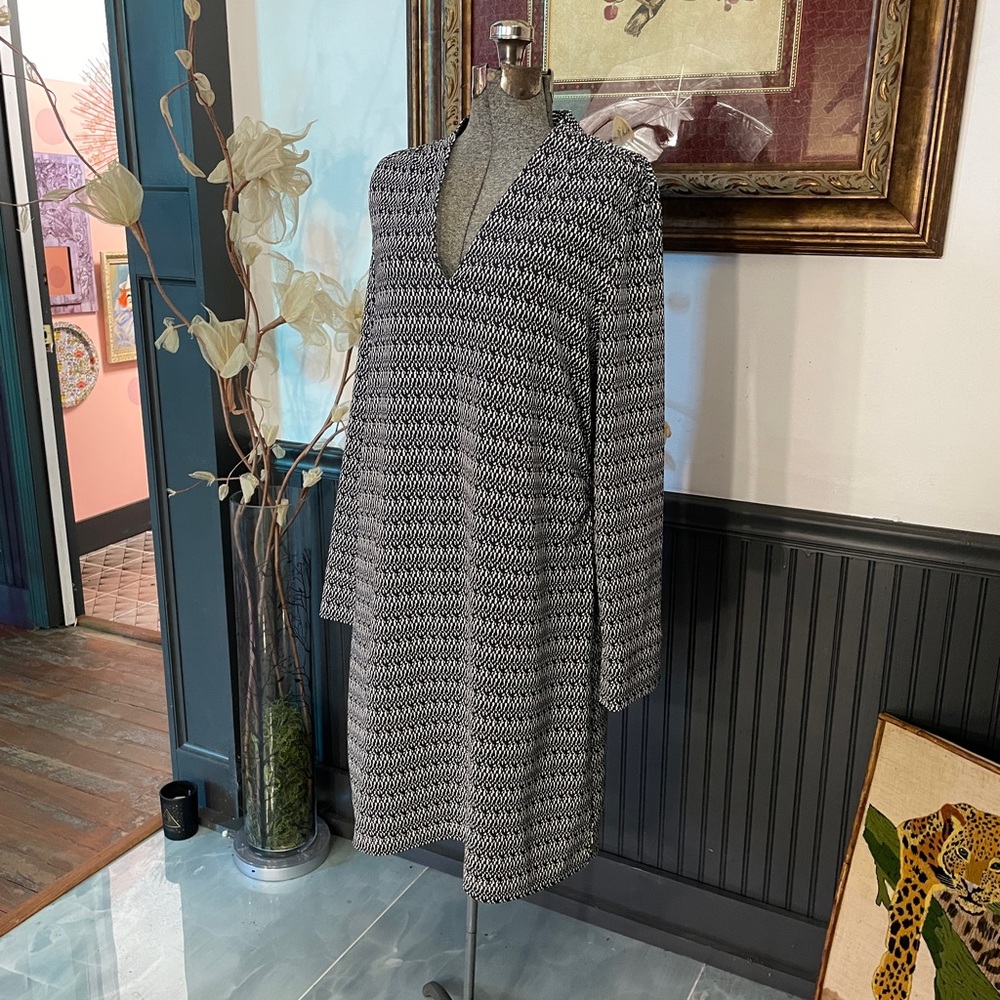 Ellie Kai Geometric Wrinkle Resistant Travel Dress Ruched Side Sz 14 💚🎀